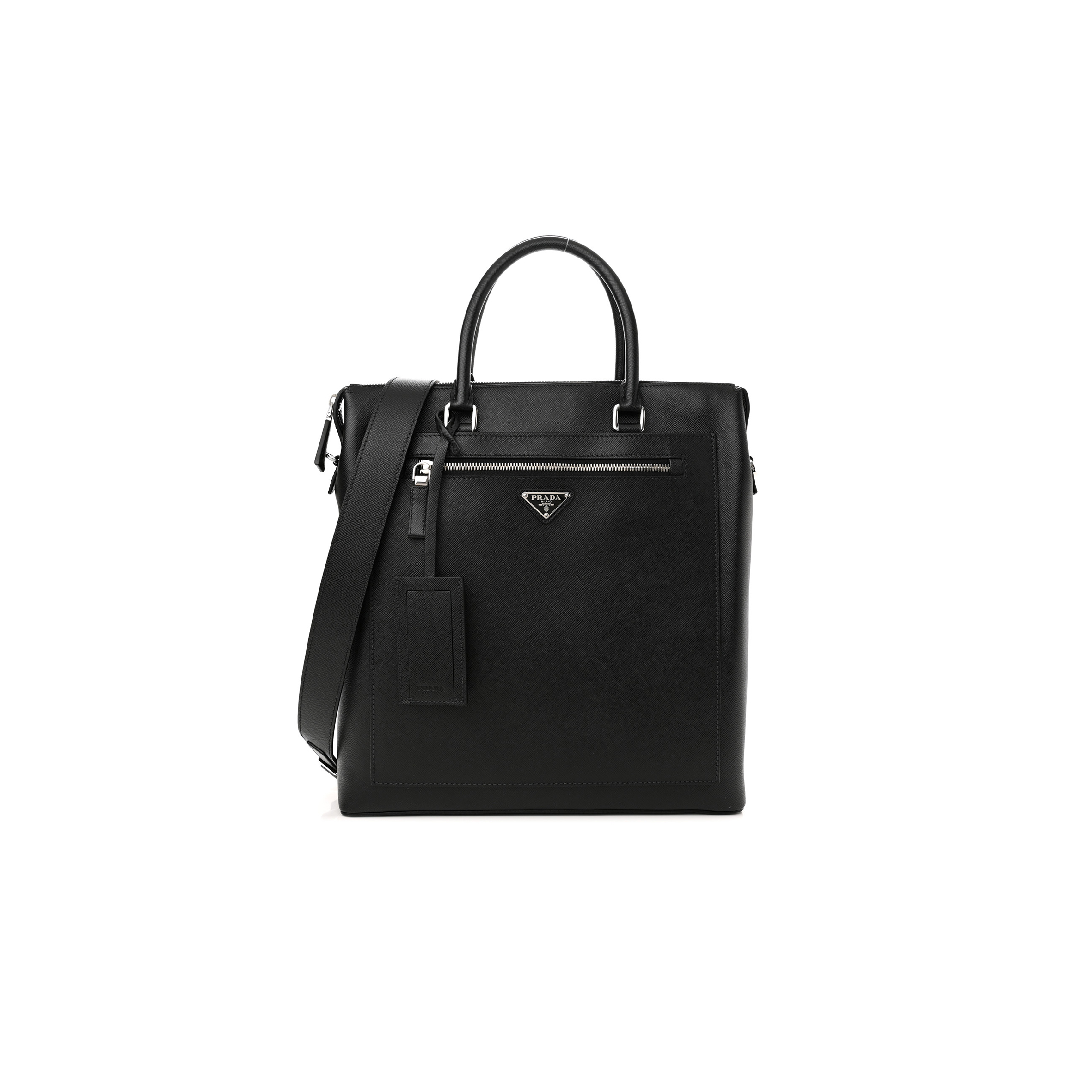 Pra*a saffiano travel tote black 2vg046 (35*33*8cm)